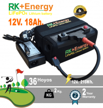 BATERA DE LITIO RK+Energy 12V. 18Ah. CON CARGADOR