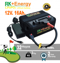 BATERA DE LITIO RK+Energy 12V. 16Ah. CON CARGADOR